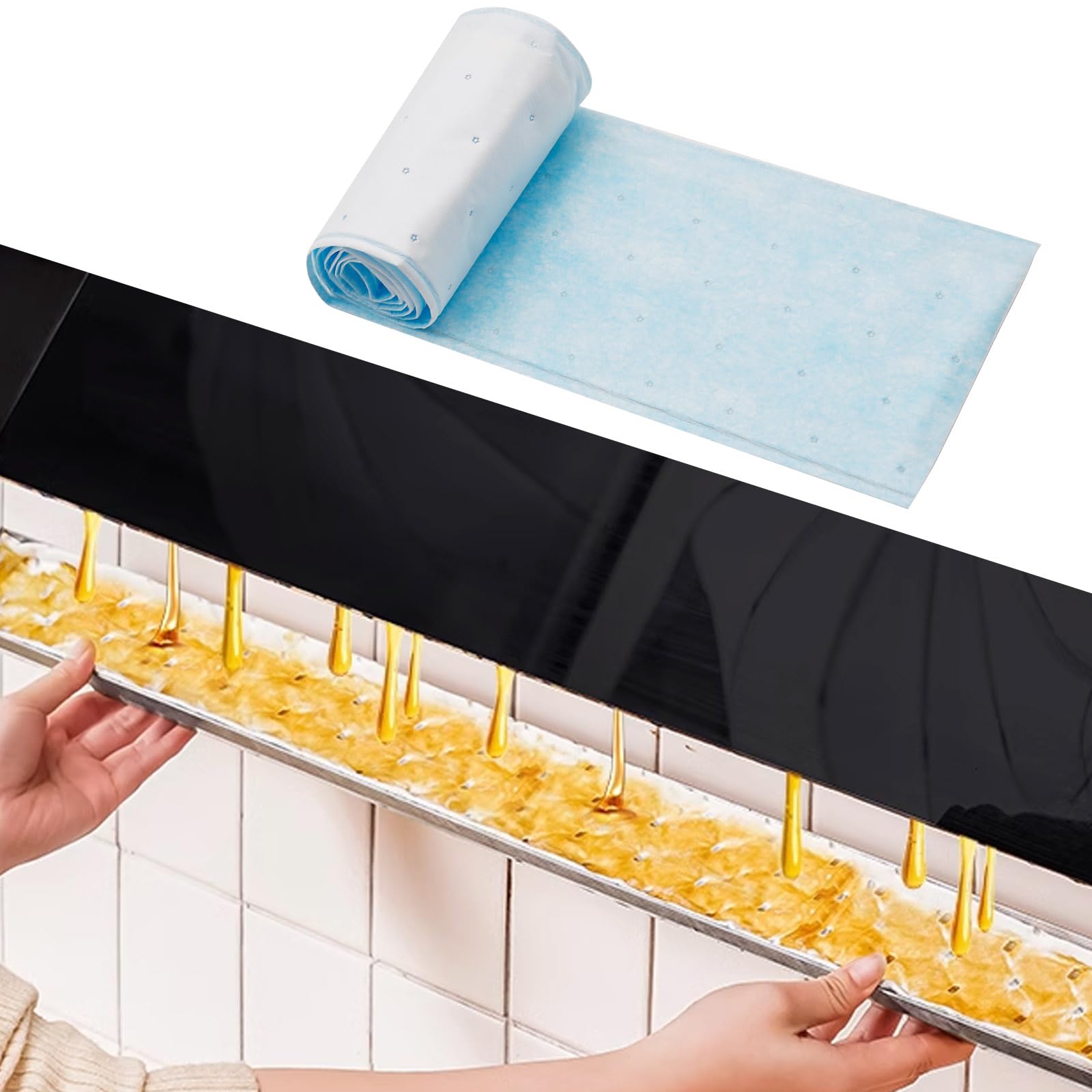 20pcs Range Hood Filter Paper Hood Grease Filters Range Hood Oil Absorbing Cotton Nonwoven Fabric Flame Retardant Material Oil Proof Sheets