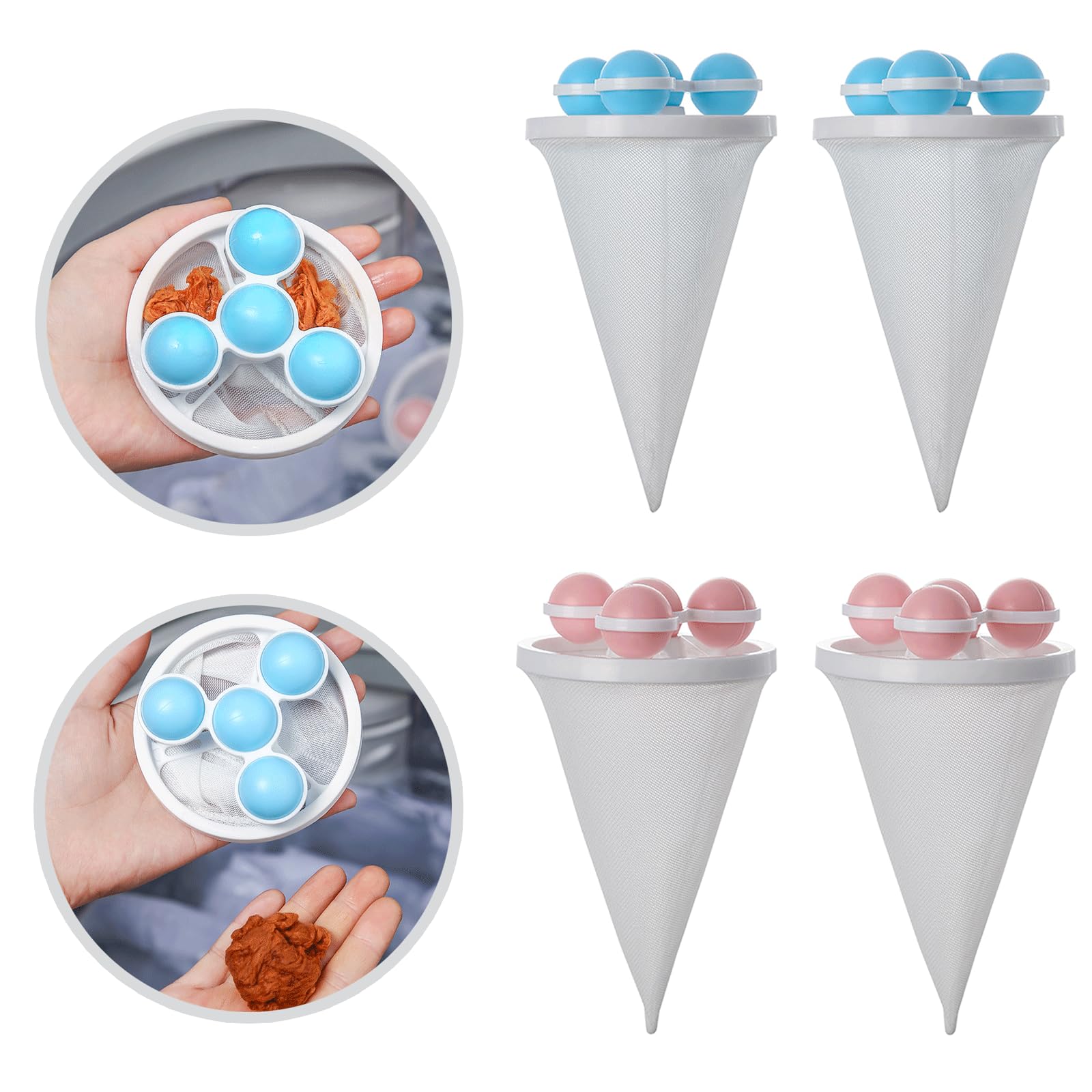 Photo 1 of 4PCS Hair Filter Bag for Fop Loader, Lint Traps for Laundry, Lint Catcher for Washing Machine, Pet Hair Catcher, Fur Remover for Laundry
