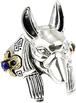Amazon ジナブリング Jina Bring ジャッカルの頭部を持つアヌビスリング 古代エジプトアンク十字 アヌビス神 フリーサイズ 15カラ 23まで調節可能 17 シルバー925 リング 通販