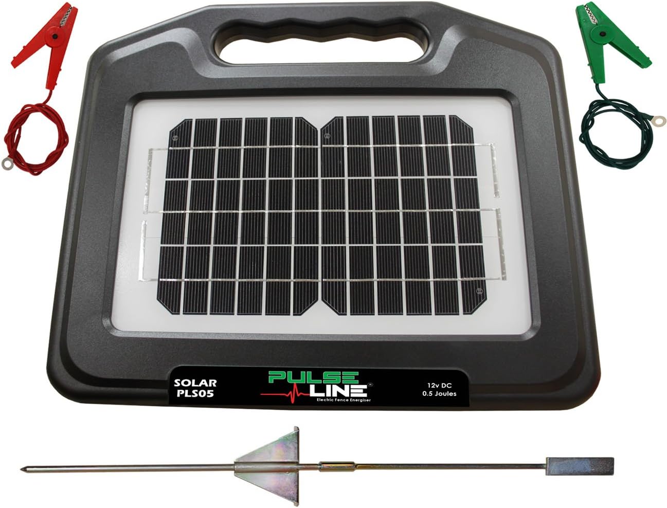 Solar Electric Fence Energiser Pulseline PLS05 0.5J + Earth Stake & Cables