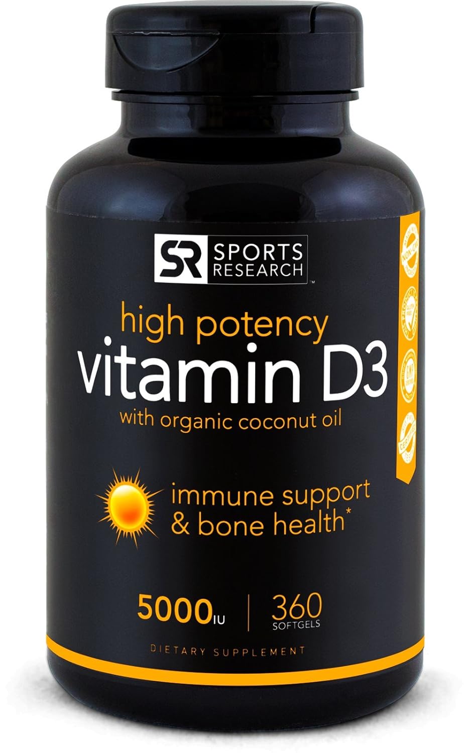 High Potency Vitamin D3 (5000iu) enhanced with Coconut Oil for Better