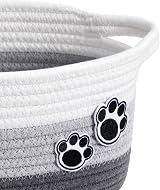 TIMEYARD Dog Toy Basket Cute Woven Grey Cotton Rope 30x20x13 cm view 6