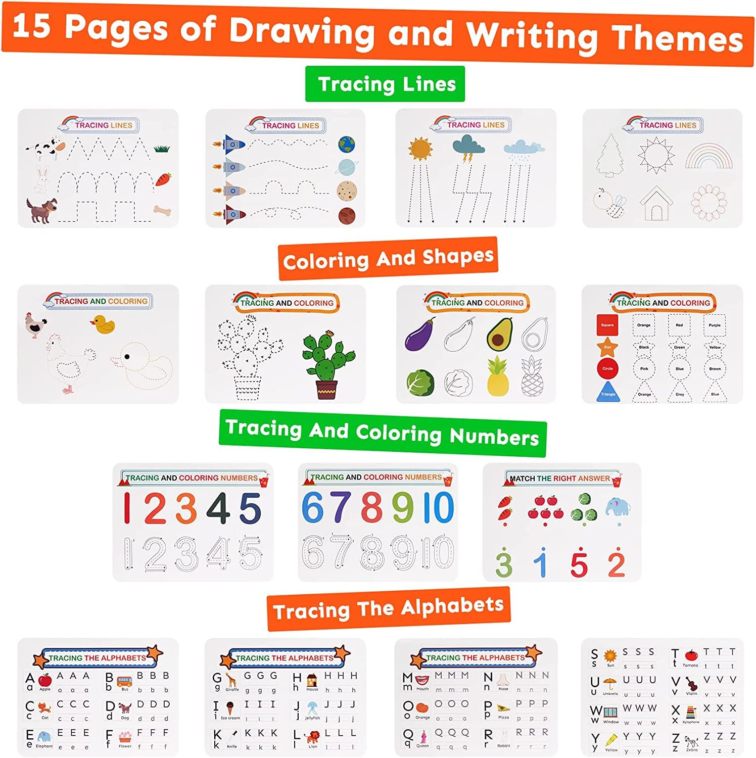 HAN-MM Busy Book for Kids, Montessori Preschool Learning Activities, 30 Themes with 8 Marker, Workbook Activity Binder for Toddlers 1-3, Autism Learning Materials and Tracing Coloring Book, BusyTots