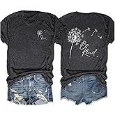 Dandelion Graphic Shirts Women Wildflower Spread Kindness Be Kind T Shirt Summer Funny Sayings Insperational Casual Tees Tops
