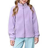 Haloumoning Girls Polar Fleece Jacket Kids Full Zip Lightweight Fall Winter Coat Outerwear with Pockets 5-14 Years