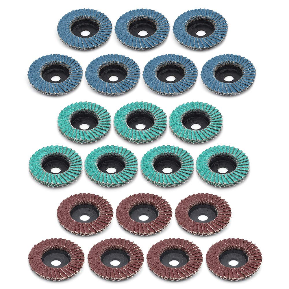 Yuhtech Flap Grinding Discs, 21 Pcs 50mm Fan Discs Sanding Sheets 80 Grit for Angle Grinder