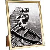 Giverny 8x10 Picture Frames, Gold Photo Frames for Wall or Tabletop Display, Simple Design Glossy Finish Frame Perfect for Home Decoration, Office, Hotel and Various Ceremonies Praties