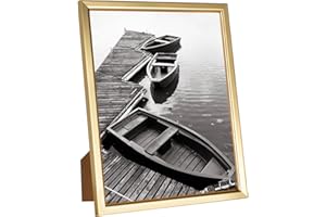 Giverny 8x10 Picture Frames, Gold Photo Frames for Wall or Tabletop Display, Simple Design Glossy Finish Frame Perfect for Home Decoration, Office, Hotel and Various Ceremonies Praties
