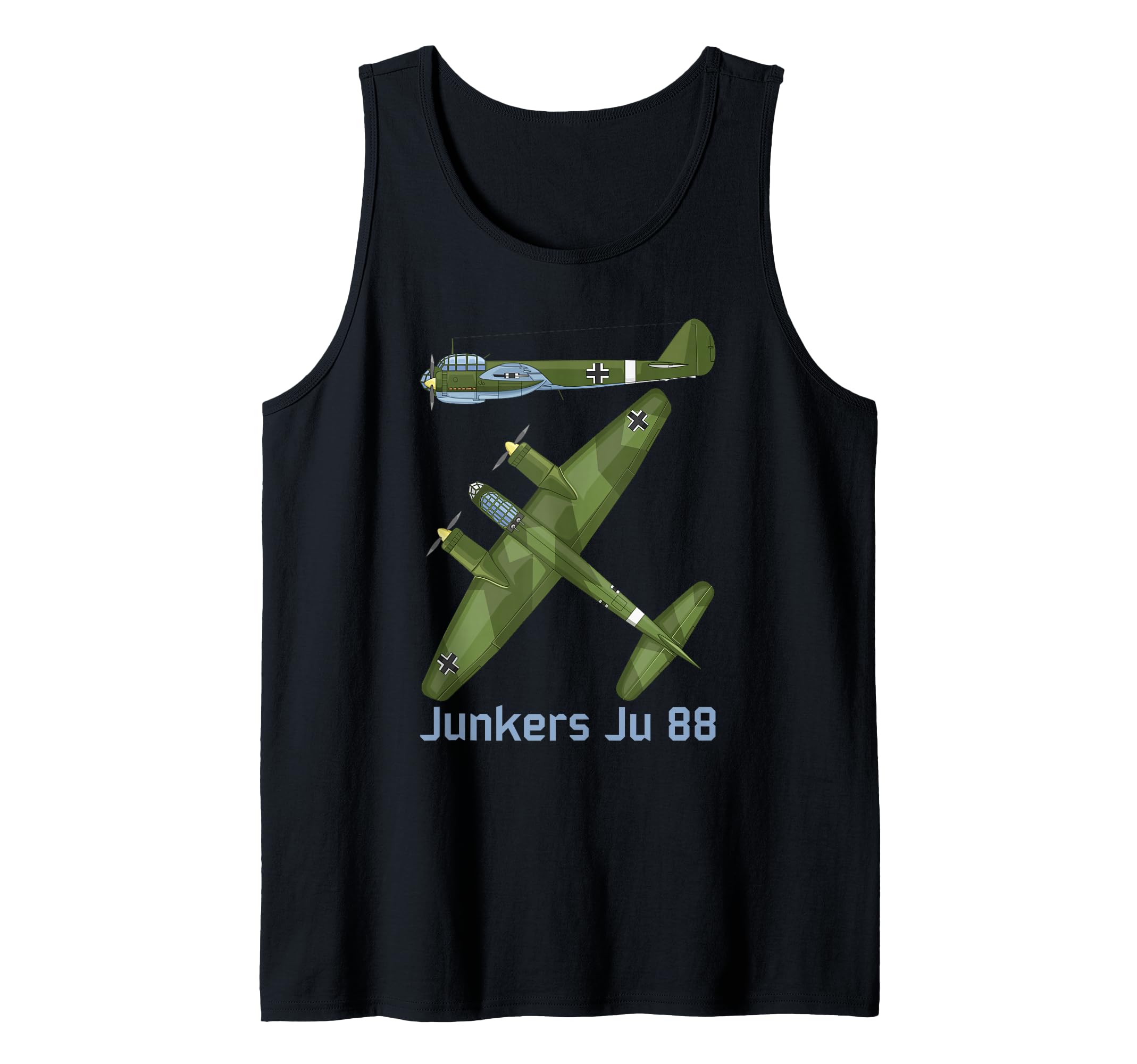 Junkers Ju 88 German WW2 Fast Bomber Plane Diagram Tank Top