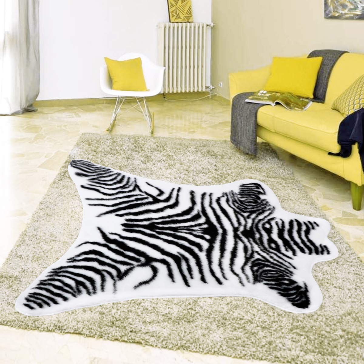 Yincimar Faux Zebra Hide Rug Chair Couch Cover Area Rug