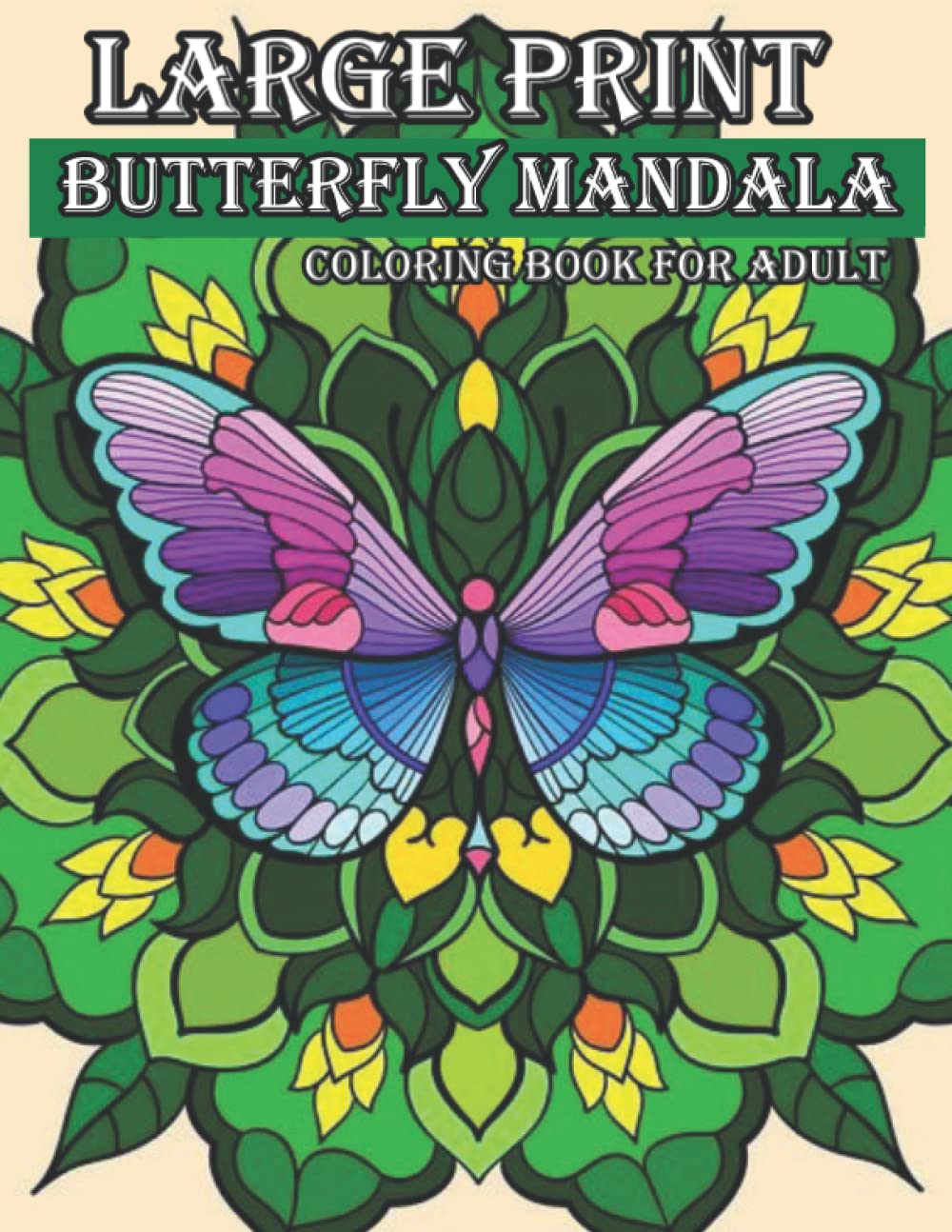 large print butterfly mandala coloring book for adult stress relief coloring book for adults 50 beautiful butterfly mandala coloring pages book cafe mandala coloring 9798431496707 books