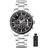 TEARTRACE Watches for Men Quartz 30ATM Waterproof Men Watches Luminous Analog Wrist Watches with Silicon Strap and Stopwatch