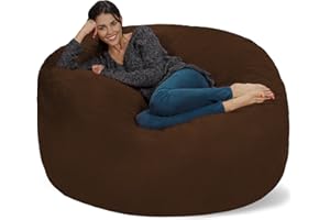Chill Sack Bean Bag Chair Cover, 5-Feet, Microsuede -Chocolate
