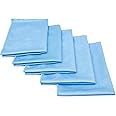 The Rag Company - Diamond Weave Glass & Window - Detailing Towels to Polish Mirrors & Chrome, Snakeskin Like Texture, Lint-Free, Streak-Free, 280gsm, 16in. x 24in, Light Blue (5-Pack)