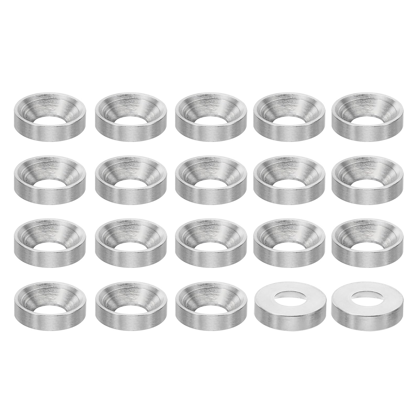 PATIKIL M5 Finish Countersunk Washer, 20pcs 12mm Dia. 3mm Tall Solid 304 Stainless Steel CNC Finish Cup Washer Flat Screw Head Gasket for Construction — image 1
