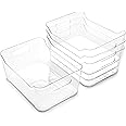 BINO | Plastic Organizer Bins, Large - 4 Pack | The SOHO Collection | Multi-Use | Pantry & Freezer Organizer Bins | Plastic Storage Containers for Home & Kitchen Org