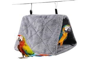 Haosie Warm Bird Nest House, Bird Bed for Cage Accessories, Parakeet Toys Hammock, Plush Parrot Hanging Hut Tent for Conure Cockatiel Lovebird Cockatoo