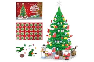 Advent Calendar 2025 Christmas Tree Micro Building Blocks Kit - Christmas Countdown Calendar 24 Days Gift Christmas Tree Buil