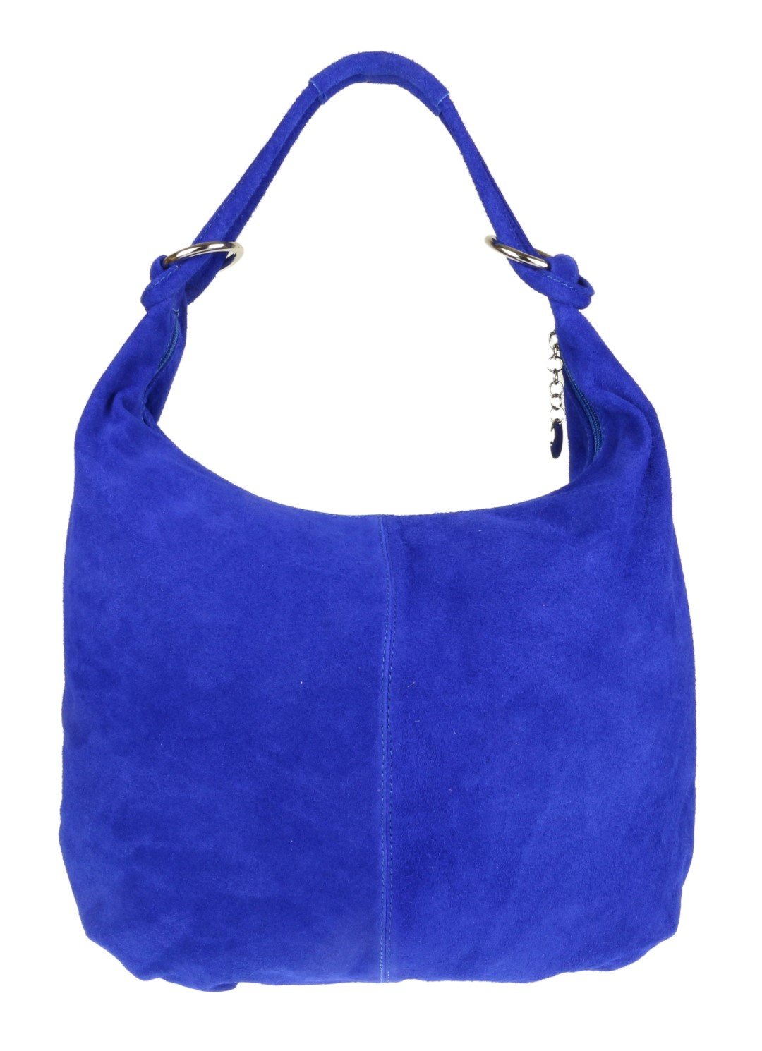 Girly Handbags Womens Hobo Italian Suede Leather Shoulder Bag - Royal Blue