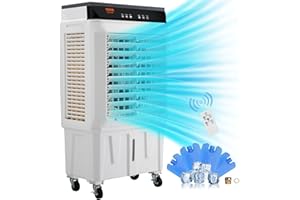 VEVOR Evaporative Air Cooler, 2100 CFM, 135° Oscillating Swamp Cooler with Adjustable 3 Speeds and 12 H Timer, 7 Gal Portable
