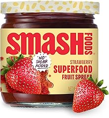 Smash Foods Strawberry Jam | Low-Calorie, No Sugar Added Keto Jam with Upcycled Fruit & Chia Seeds | Vegan, Paleo Superfood F