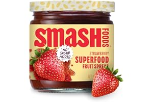 CHIA SMASH Smash Foods Strawberry Jam | Low-Calorie, No Sugar Added Keto Jam with Upcycled Fruit & Chia Seeds | Vegan, Paleo Superfood Fruit Spread (1 Jar)