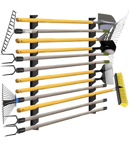 CZWL&HG Garage Tool Organizer Wall Mount - Heavy-Duty Solid Steel Rack For Shovels