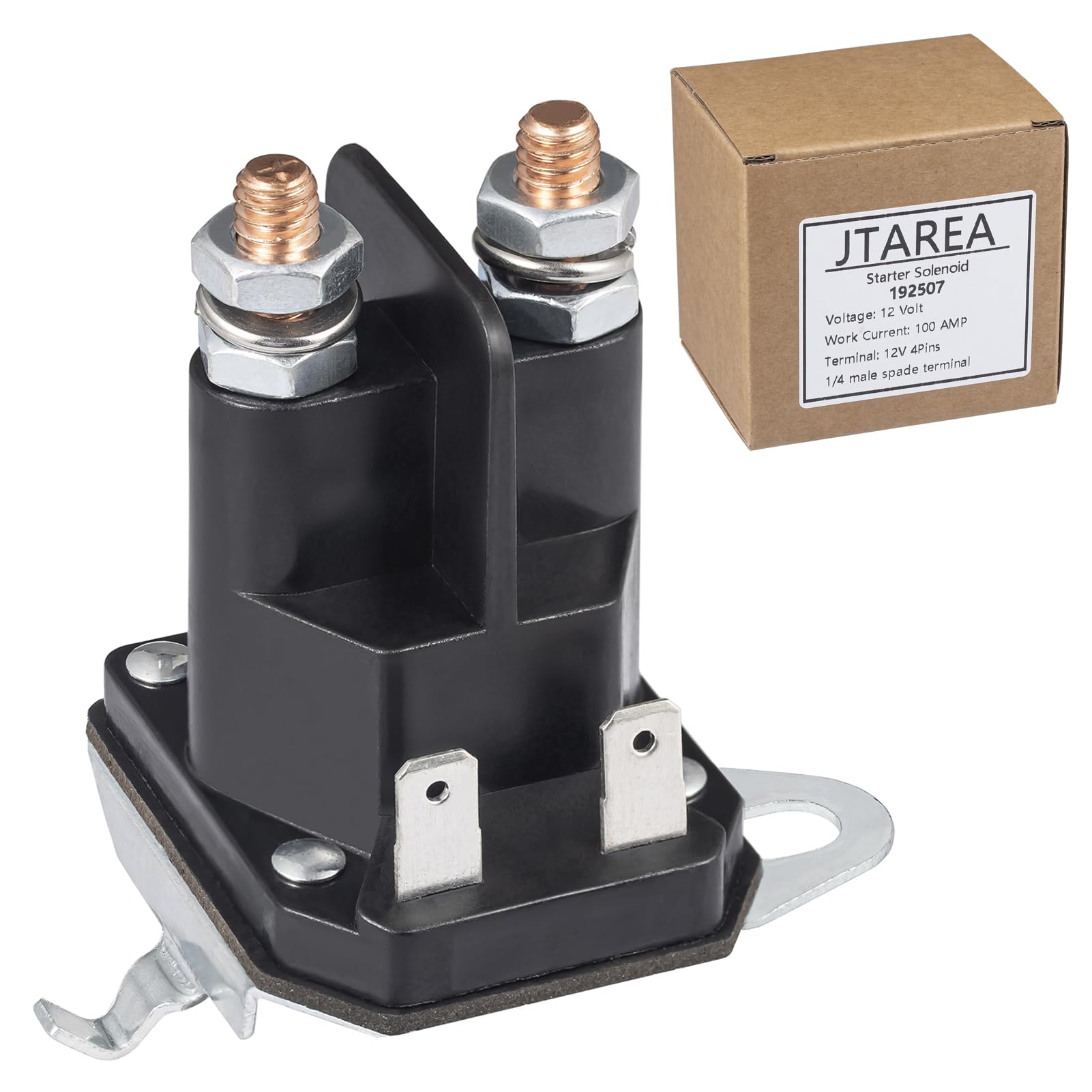 JTAREA 192507 Starter Solenoid Relay 12 V 4 Terminals Magnetic Switch Starter Solenoid Replace Replacement for 532192507 582042802 582042801 435-325 LT2000 YS4500 215462947050 7055 Lawn Mower