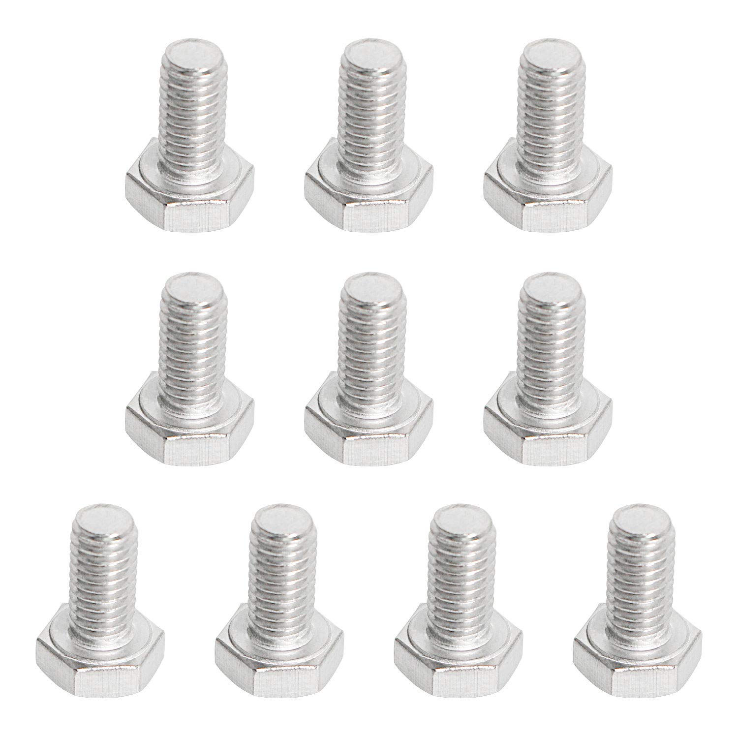 Aopin M6 x 12mm Hex Head Bolts Screws Grade 6.8 Stainless Steel, Fasteners Fully Machine Threaded SUS304 10 Pcs