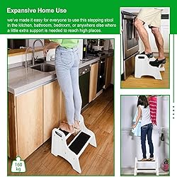 StrongTek Wood 2 Step Stool for Kids with Non-Slip