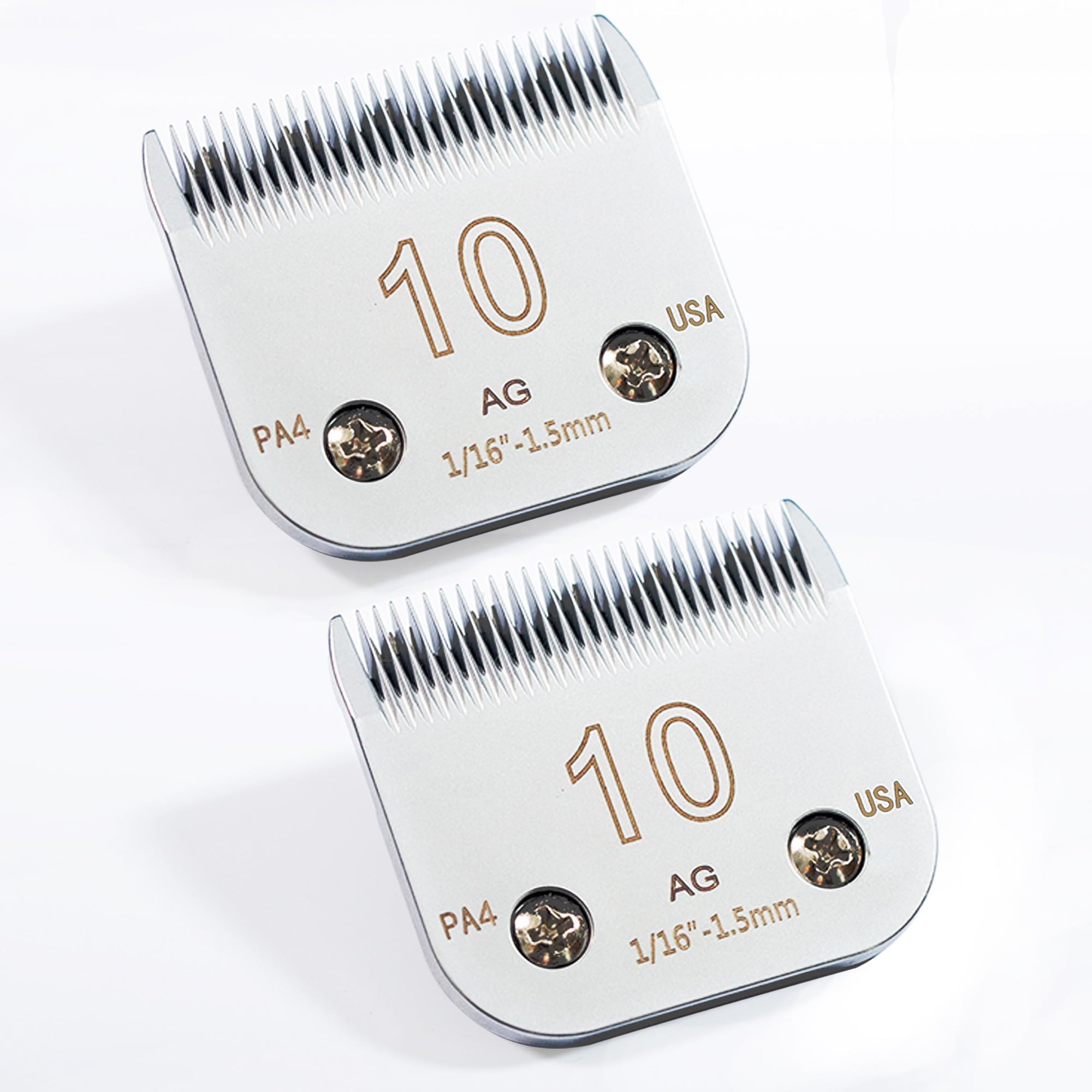 OwnLifeYF 2Pack Professional Dog Clipper Blades, 10# 1.5mm Dog Grooming Clippers with Detachable Blade Compatible with Oster fit for Andis fit for Wahl Conair A5 Model Series, Sharp, Hardness