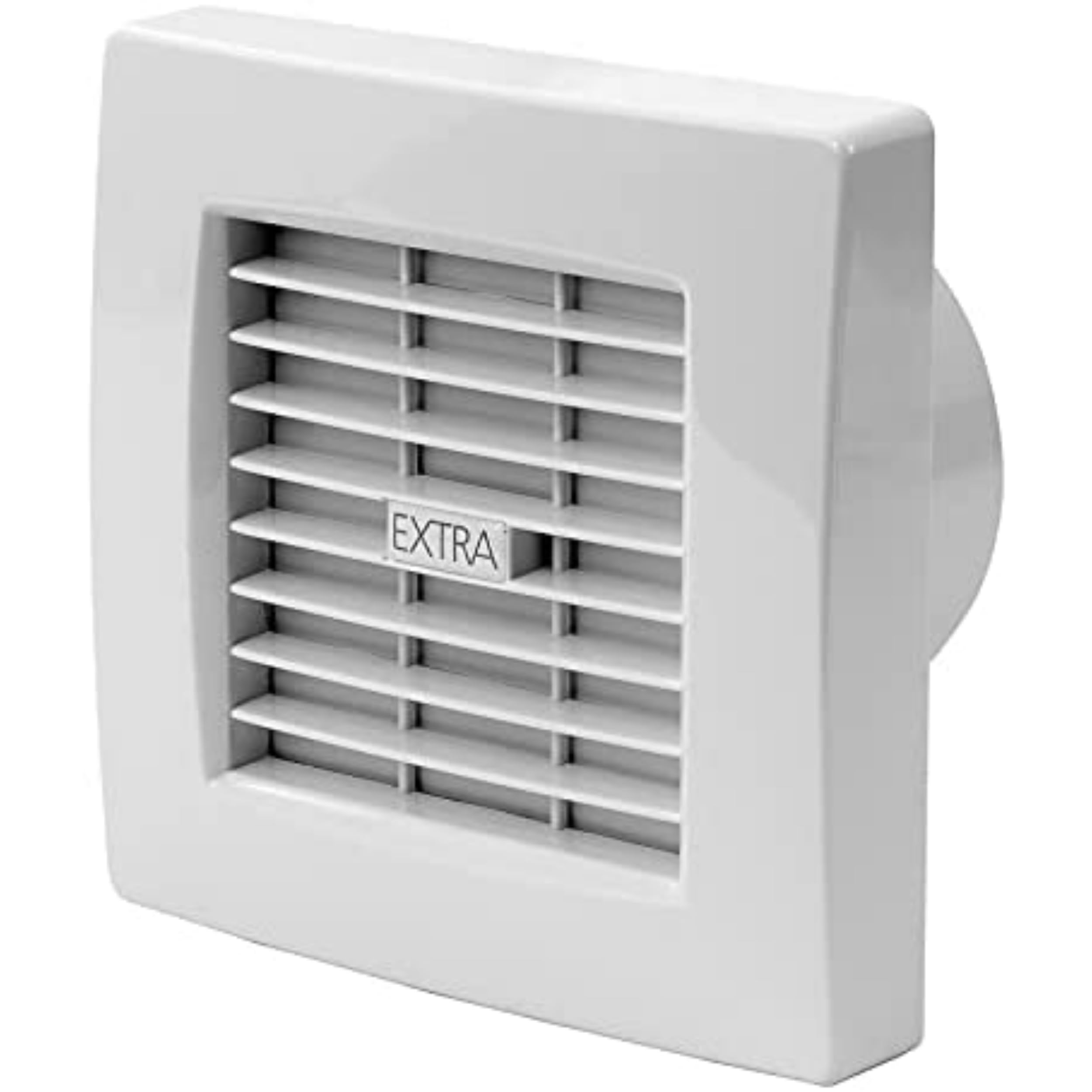 LIRAST Ø 100mm / 4 inch White Bathroom Fan with Automatic Shutters and Timer - Ventilator for Bath Kitchen Toilet - Extractor Fans