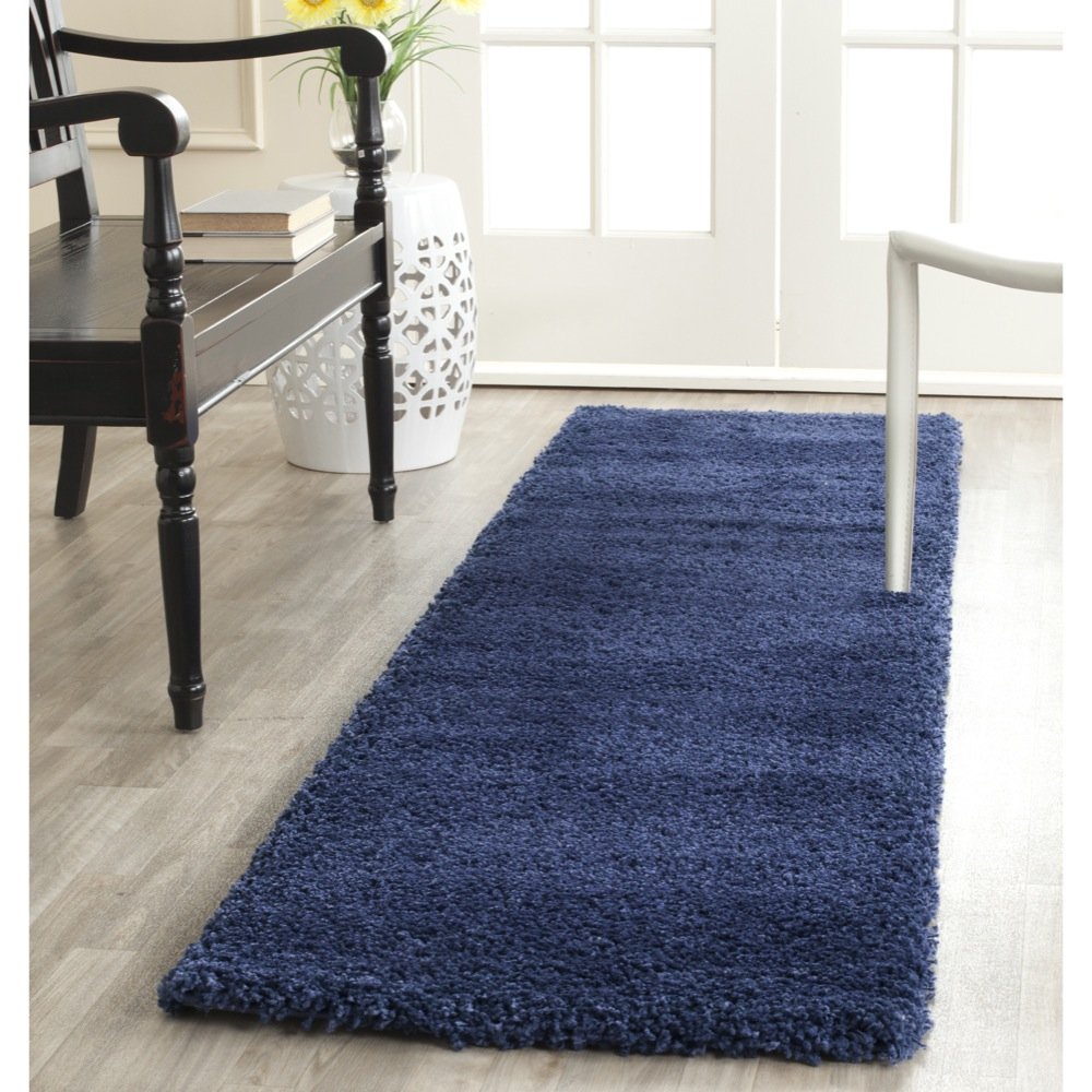 Safavieh Milan Shag Collection SG180-7070 Navy Runner (2' x 6')