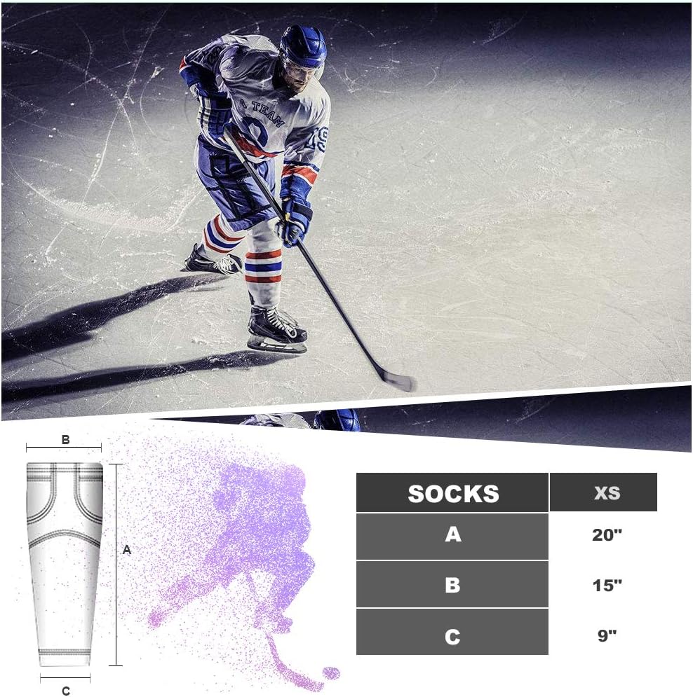 COLDINDOOR Youth Hockey Socks for Boys Girls Durable Hockey Socks XS : Sports & Outdoors
