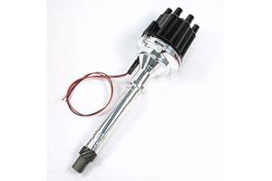 PerTronix D100800 Flame-Thrower Plug and Play Non Vacuum Advance Black Cap Billet Electronic Distributor with Ignitor II Technology for Chevrolet Small Block/Big Block