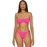 Trina Turk Women's Indio U-Wire Bandeau Bikini Top, Adjustable, Tie Back, Swimwear Separates
