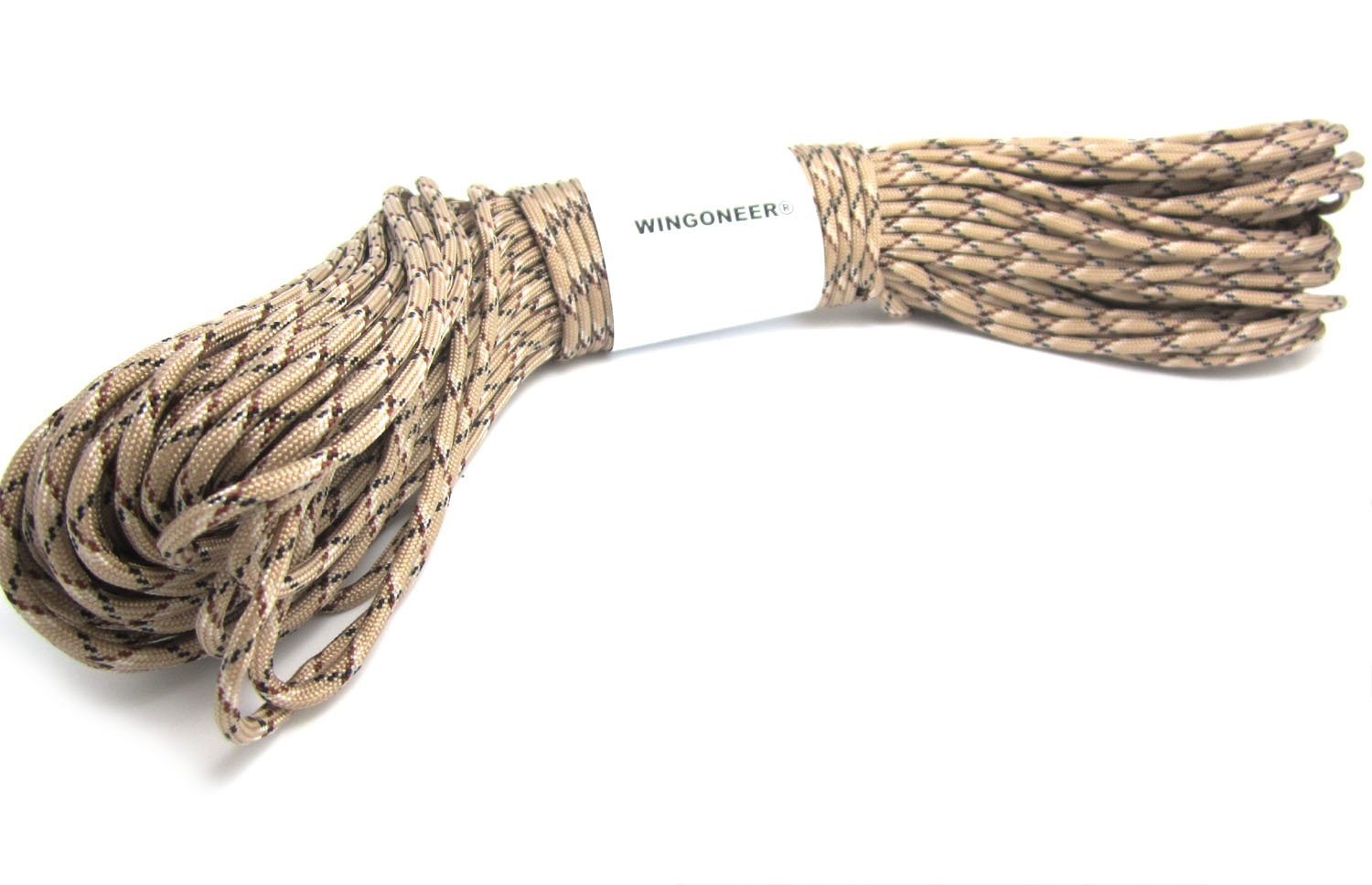 WINGONEER 550 Paracord Mil Spec Type III 7 strand parachute cord Desert Camo100 feet