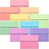 5x7 Envelopes for Invitations, 50-Pack A7 Envelopes for 5x7 Cards, Colored Invitation Envelopes, 10 Pastel Colors, 5 1/4 x 7 1/4 Inches