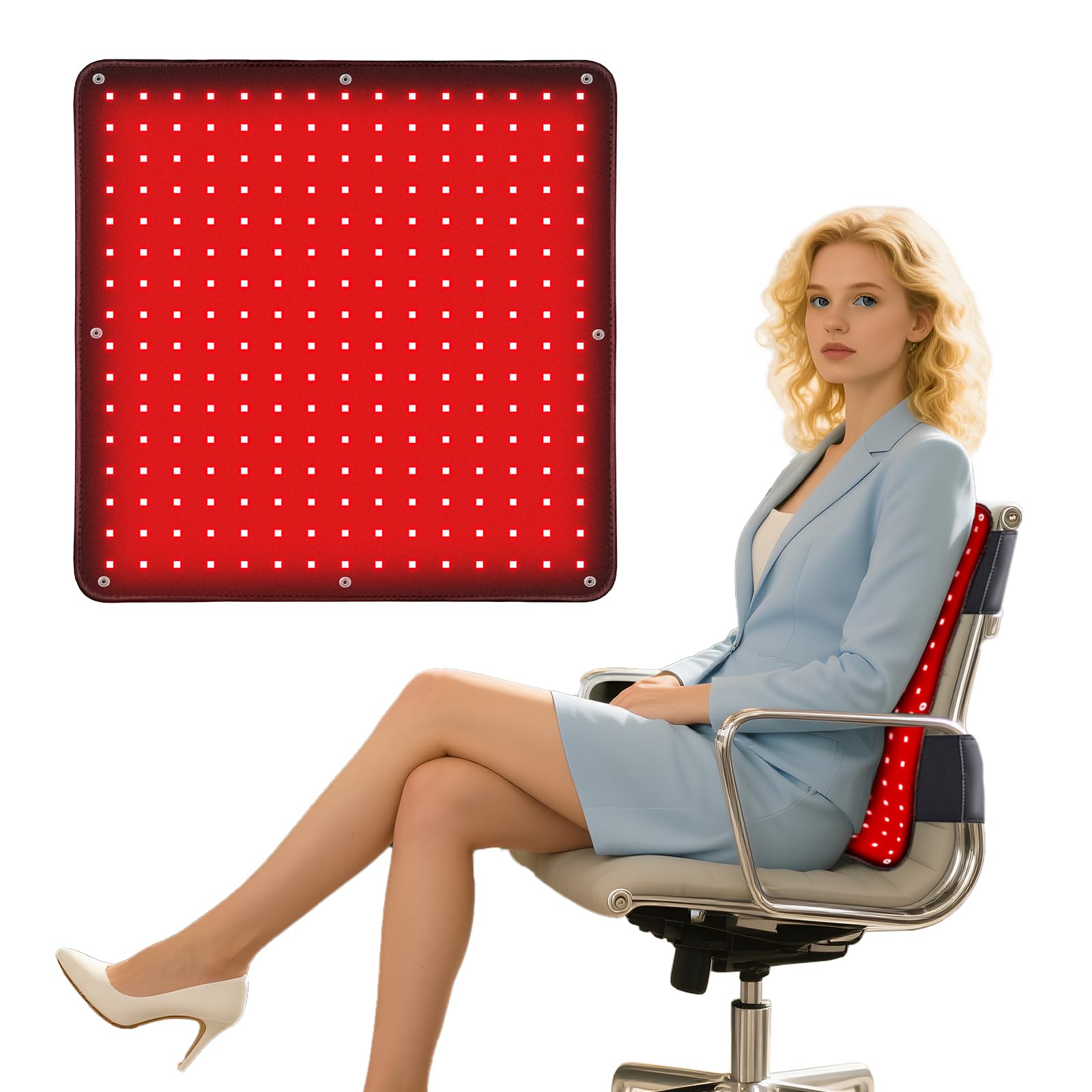 Photo 1 of 18" x 18"Red Light Therapy Mat for Body, 255 LEDs 660nm 850nm Infrared Light Therapy Heating Pad with Car Charger Plug for Back Knee Joints 50w 10Hz/40Hz Pulse Mode