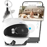 Hiseeu 5MP Wireless Security Camera Indoor, Home Pet Robot Companion | 135&deg; Wide View,Movable Freely,2-Way Audio, Playful Gestures, Motion Alert, Waterproof, Cloud/SD Card Storage (Not Included)