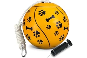 Shappy 8 Inch Tetherball Tether Balls with Rope Pump Game Set Replacement Soft Dog Paw Christmas Tetherball Equipment Gifts for Indoor Outdoor Playground Yard Backyard Play