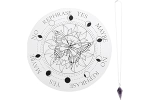 White Wooden Seven Chakra Meditation Board with Pendant for Home Decor, Spiritual Feng Shui Ornament, Housewarming Gift, 9.84