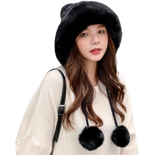FASHIXD Winter Beanie Hat With Ear Flaps & Pompoms - Women's Crochet Skull Cap, Faux Fur Lined, For Ski & Snow