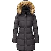 WenVen Women's Winter Thicken Puffer Coat Warm Jacket with Faux Fur Removable Hood