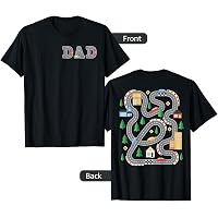 Funny Dad & Kids T-Shirt - "Play Cars On Daddy's Back" Graphic Tee For Family Fun - View #4