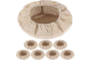Healifty 8pcs Bread Proofing Basket Cloth Liners, 20x8cm Cotton Linen Covers for Sourdough Dough