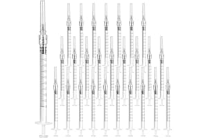 A AKRAF 100 Pack Luer Lock Syringe 1ml with 27Ga 1/2 Inch Needle - Disposable Syringes 1ml with Sharp Needles - Individually Sealed, Sanitized 1ml Syringes with Needle Set for Refilling Liquid, DIY