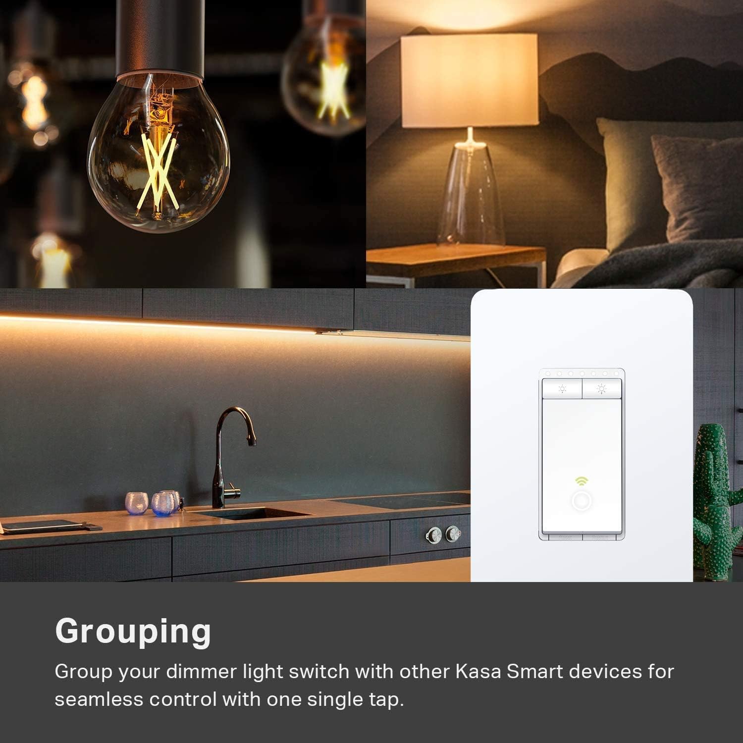 Kasa Smart Dimmer Switch by TP-Link, Single Pole, Needs Neutral Wire, WiFi Light Switch for LED Lights, Works with Alexa and Google Assistant, UL Certified, 3-Pack(HS220P3) - - 
