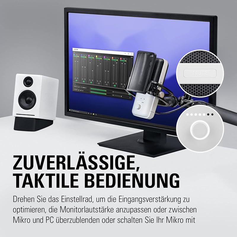 Wave:3 Weiß, USB-Kondensatormikrofon