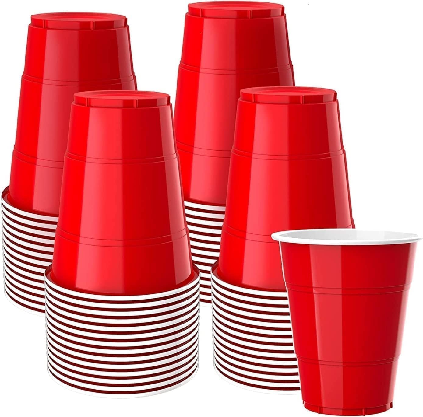 Business and Brands Red Plastic Cups, Disposable Cups 12oz (50 Pack) Cups, Red Party Cups for Birthday,Party,Picnics, Weddings, Christmas, Anniversary